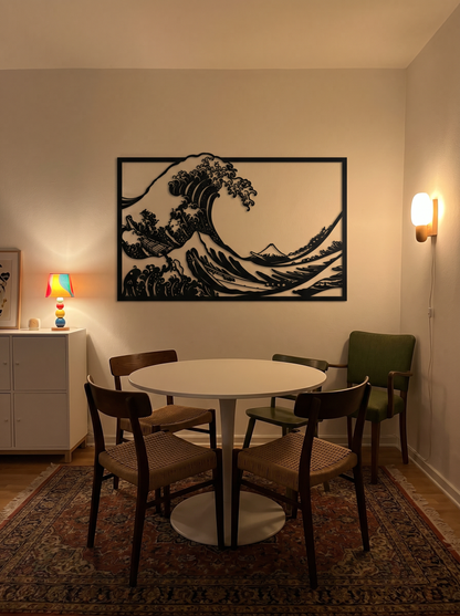 Cuadro para Salón: Silueta La Gran Ola de Hokusai