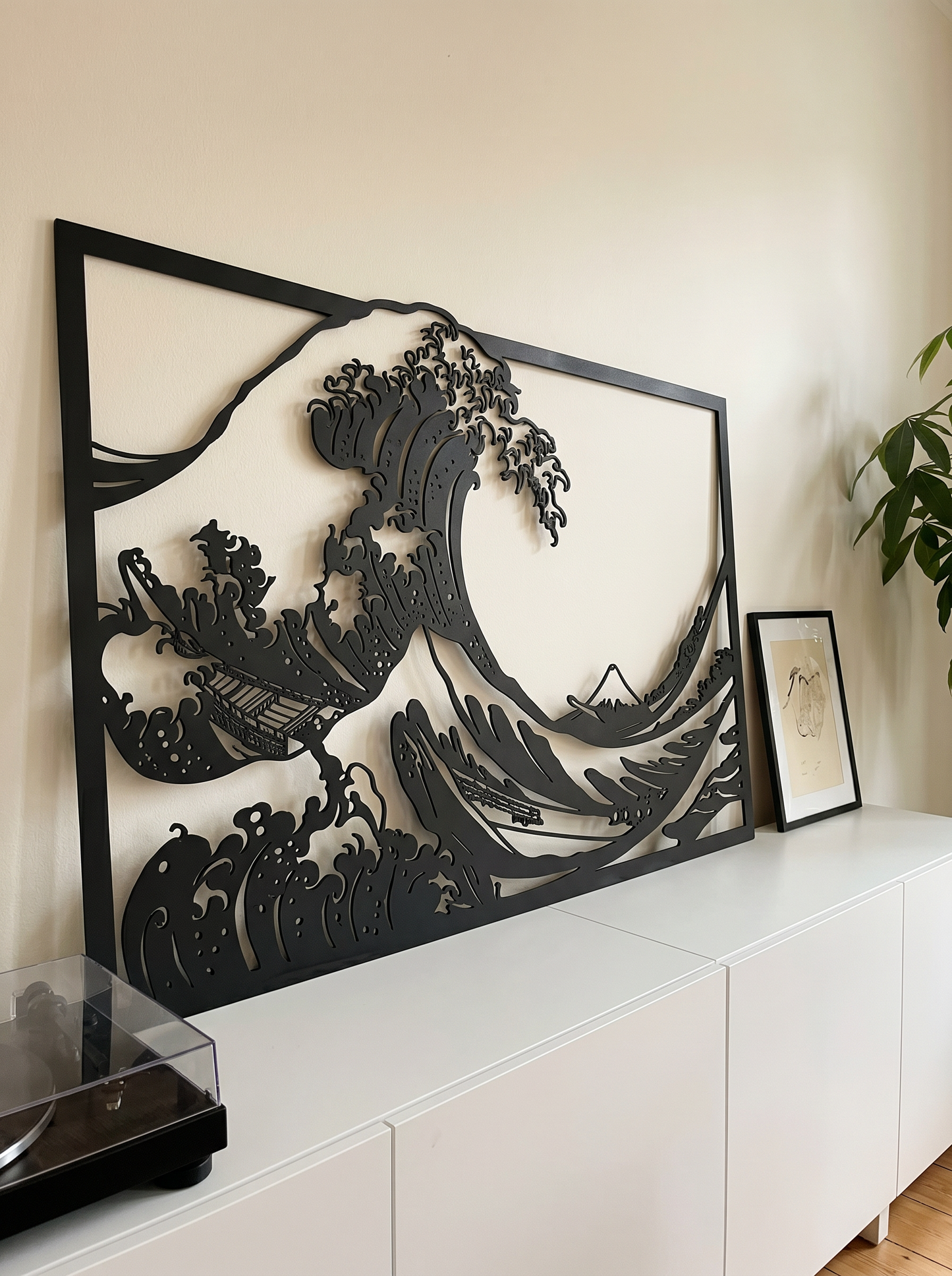 Cuadro para Salón: Silueta La Gran Ola de Hokusai